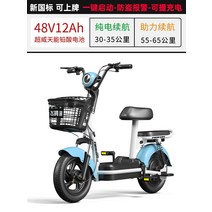 Feige 미니전기자전거 출퇴근용스쿠터 배달용자전거, 블루 - 12A 65km, 48V