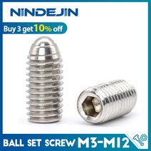 NINDEJIN 2/4/10/15/20pcs 육각 소켓 볼 돔형 포인트 세트 나사 메트릭 스프링 플런저 스테인레스 스틸 M3-M12, [04] M10 4pcs, [03] 35mm