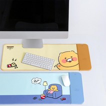 카카오프렌즈 춘식이 듀얼 무선충전 데스크 장패드, 비지