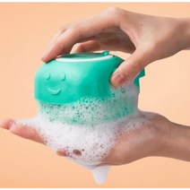 강아지 고양이 샤워브러쉬 실리콘빗 목욕솔, 블루