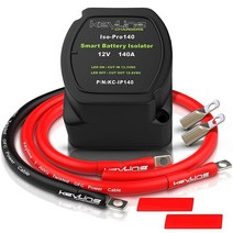 KeyLine Chargers 듀얼 배터리 솔레이터 12V | 자동 분리 스위치 140 Amp 전압 감지 릴레이(VSR) ATV 보트 RV 오프로드 차량용 자동차 충전기 스위치21