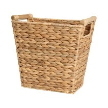 StorageWorks 나무 손잡이가 달린 고리버들 쓰레기통 직사각형 손으로 짠 사무실 쓰레기통 길이 32 4cm(12 75인치) x 너비 19 7cm(7 높이 31 8cm(12