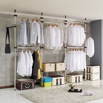 화이트행거 5단(25파이)+수납선반 1단, 단일