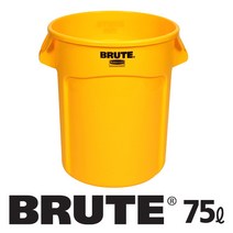 러버메이드 브루트 컨테이너 75L, 노랑, 1개입