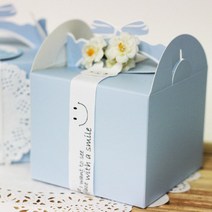 이홈베이킹 선물용 돌떡 리본상자, 블루, 1개입
