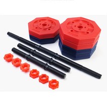 8각 컬러 아령덤벨(19kg), 레드, 2.5kg*6개+아령봉2개+덤벨봉1개