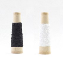 JSTrading 실고무 고무사 - 블랙 화이트 고무실 잔주름 셔링 연출용, 1개