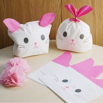 이홈베이킹 복주머니형 -귀 삽입형 핑크고양이 15x18, 1개