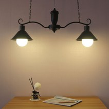 BOAZ 젠틀2등 팬던트 조명 인테리어 식탁등 LED 인테리어조명, 젠틀팬던트(2등)+LED벌브(전구)2개