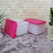 SC리빙클럽 대용량 리빙박스 수납정리함 58리터3개 색상선택, 핑크, 3개