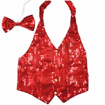 피플스파티 반짝이조끼 웨이터조끼, 레드