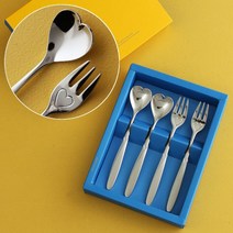 인스푼 티스푼포크 돌 결혼답례품, 엔젤하트 4P (포크2+티스푼2), 인쇄함 / 포장안함, 1세트
