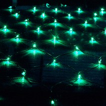 종로조명 LED 144구 그물[점멸기일체형], 백색선_녹색