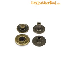 가죽공예 - 똑딱이 가네엠 스프링 스냅 kane-m 엔틱 10mm, 스프링 스냅 엔틱, 60개 + 신주캡포함