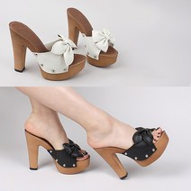 크리스제이 13센티 여성 리본힐슬리퍼 가보시 높은굽