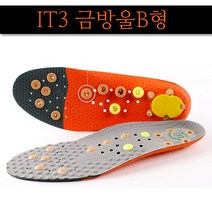 아이더쓰리 기능성 지압인솔 - 금방울B형, 블랙+오렌지, 275-280mm