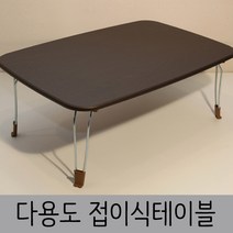 한목가구 접이식테이블 1인~2인용 648 다용도상, 웬지, 스틸다리(648), 1개