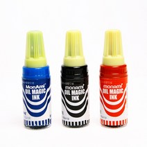 모나미 병매직잉크4-8mm/흑청적색/유성, S506551(흑색)