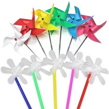 문구조아 왕 바람개비 PVC 작품 만들기, $W8K_바람개비PVC(막대칼라랜덤), 1개, 상세페이지참조