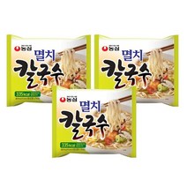 농심 멸치 칼국수, 98g, 3개