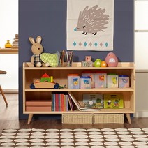 하우디가구 원목교구장 2단 라운드 수납장 책꽂이 책장, 01_삼나무18T