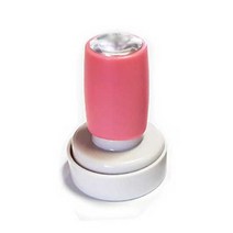 애플시드 원형 네임스탬프 의류용스탬프 주문제작 스탬프, 원형 핑크 청보라잉크, 1개