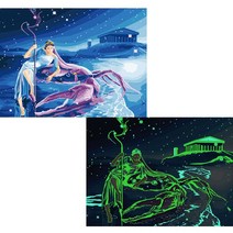 [명화포커스] 최신 야광 명화그리기 유화그리기 그림 액자, 게자리