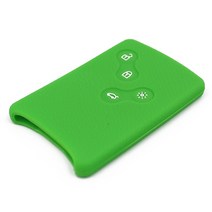 SM3 SM5 SM7 QM3 QM5 르노삼성 4버튼 카드형 스마트키 실리콘 케이스, 그린