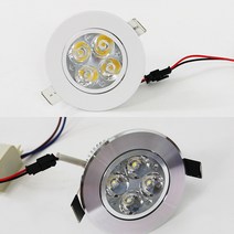 조명1번지 LED 3인치 할로겐 일체형 매입등 5구 5W, 실버(노란빛)