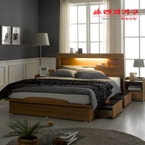 라자가구 크림슨 3단조절LED 평상형 서랍형침대_SS.Q, 04.크림슨3단LED 서랍형침대-Q-화이트, 07.텐셀라텍스탑9zone독립매트리스