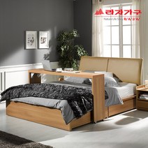 라자가구 크림슨 3단조절LED 평상형 서랍형침대_SS.Q, 06.NEW다용도베드테이블D/Q, 내추럴