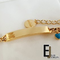 18k Gold 미아방지 오르할로스틱 블루 골드(화이트/로즈골드) 팔찌