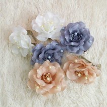 리빙데코 모란꽃 커튼장식집게, 그레이, 1개