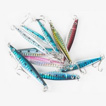 오기몰 홀로그램 메탈지그 지깅 루어낚시, 블루 12g, 1개