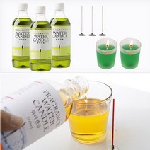워터캔들+심지+캔들용기 구성! 초간단 DIY 워터캔들세트, 1개, 선택1-5 시트로넬라500ml + 전용심지 3 + 사각램프(S) 2개 (SET 상품)