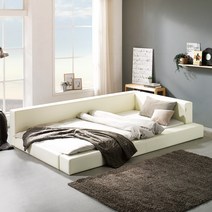 파로마 블론디 저상형 독립형침대 슈퍼싱글 / 패밀리침대, 아이보리, 프레임+라텍폼스 20T독립매트