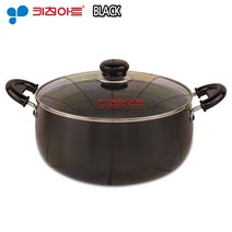 키친아트 쥬노블랙 경질, 26cm, 양수냄비 1개 + 강화유리 1개