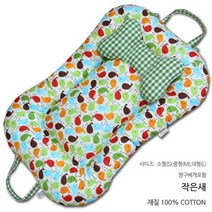 뽀송아이 보트침대 목베게 세트-중형(M) 사이즈, 보트침대 NO 21. 그린바탕 작은새(베게포함)