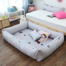 이블랑 유아동 범퍼쿠션 카페트 세트 범퍼침대, 스몰스타 라이트그레이