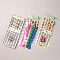 하율공방 컬러 스테인리스 진공 젓가락세트 5P 모음 외국인선물세트 젓가락, 케이스포장