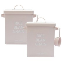 브랜드마켓코리아 틴 다용도 수납함(쌀통) 1+1, 핑크 2개