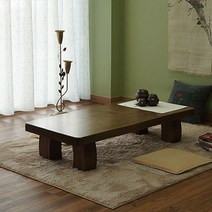 가연 흥인지문통원목 좌탁 좌식 거실 밥상 통판테이블, 황토색 1300