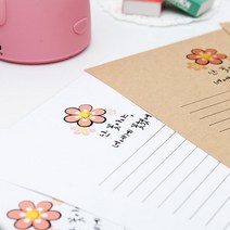 후아미 난 꽃이야 제작 편지지 세트 15cm x 21cm, 화이트(편지지 6매 + 편지봉투 3매), 9매