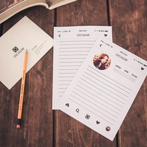 후아미 럽스타그램 A타입 제작편지지 15 * 21cm 편지지/세트, 화이트 - 편지지 10매