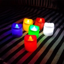 리코코리아 LED 양초캔들 1P 티라이트 촛불 전자 무드등, 화이트