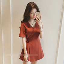 아루클럽 (빅사이즈_S~L) 브이슬림 랩원피스