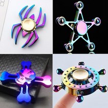 그린마켓 뉴디자인 레인보우 샤이니 메탈 피젯 스피너 집중력 강화 GF014 fidget spinner, 02.피젯스피너 정품 크롬_레드