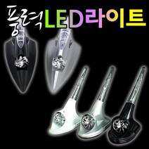 도매짱 풍력 자가발전 LED안테나 샤크안테나 자동차튜닝 네온 안테나, A.샤크형-블랙