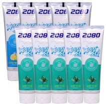 2080 PURE 베이킹소다 치약 120g 상쾌한 민트향 x5개 + 싱그러운 레몬라임향 x5개, A03 - 레몬라임향 x5개 + 민트향 x5개