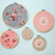 슈슈룸 (EF-005) 대나무 패브릭 원형 수틀 액자 택1 자수틀, 13.5cm
